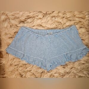 NWT Beach Bunny Knit Shorties, Light Blue w/tie Waist, never worn in perfect